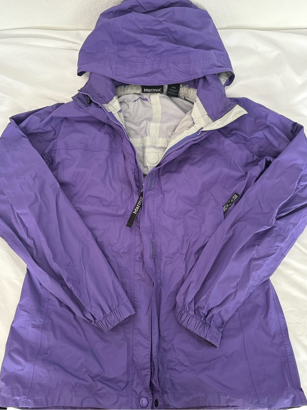 Marmot Women's Hooded Purple Rain Shell Jacket